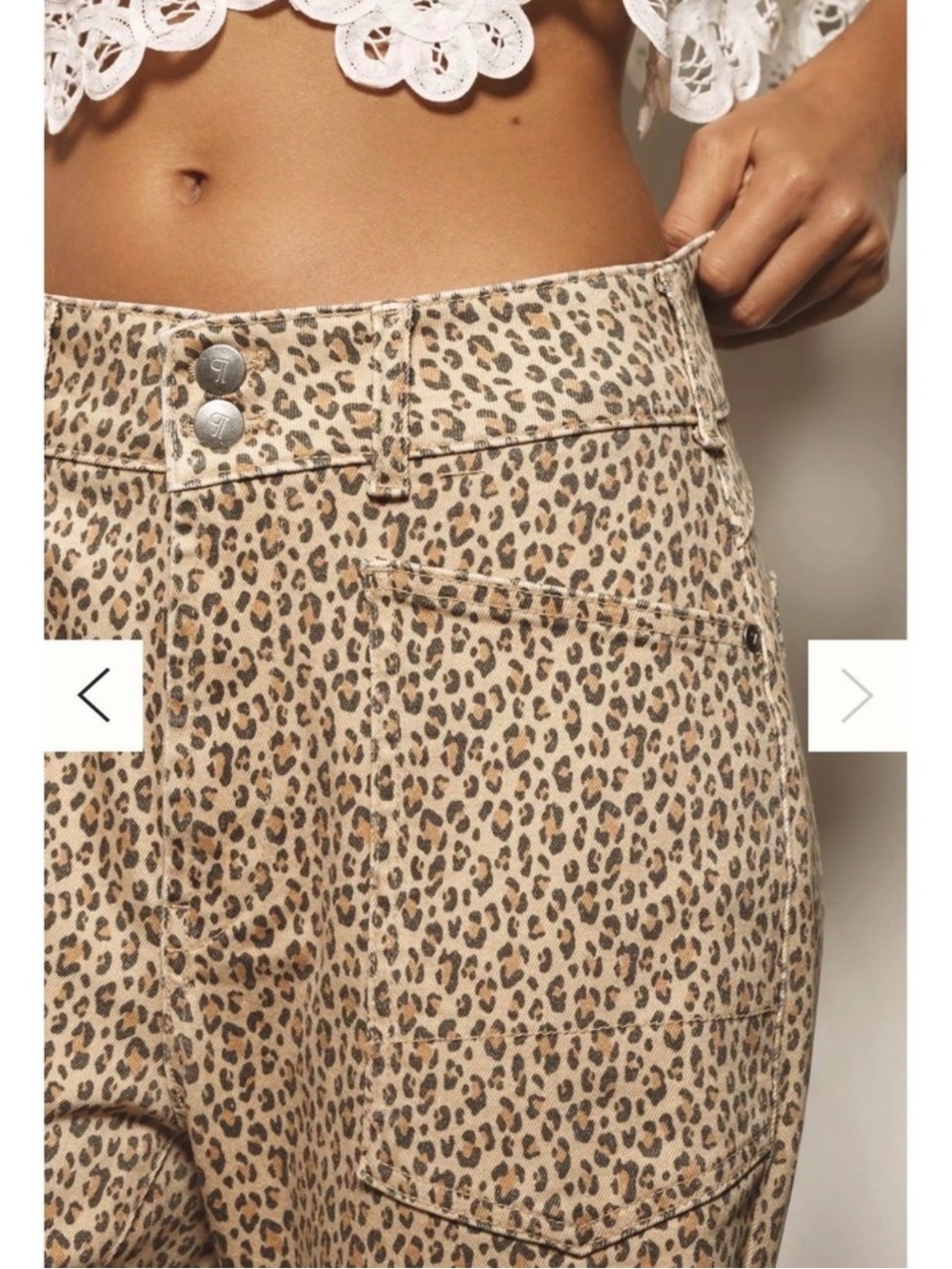 Anthropologie Pilcro The Wanderer Leopard Jeans 27 Relaxed Crop Utility